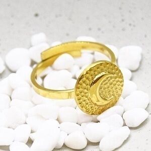 Hammered Gold Sun Ring